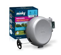 Minky VT20500103 Retractable Reel Washing Line with 15 m of Drying Space, Grey