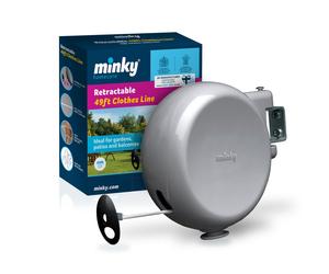 Minky VT20500103 Retractable Reel Washing Line with 15 m of Drying Space, Grey