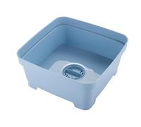 Minky Washing Up Bowl with Sink Plug Strainer, Multipurpose Square Basin, Slate Blue, 11L, UK Made