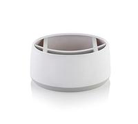 Minky XL Bathroom Storage Caddy, Toothbrush Holder With 6 Compartments, Electric Toothbrush Holder, Bathroom Storage & Organisation, White & Light Grey, Made in the UK
