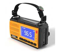MinLab Emergency Weather Radio, Solar & USB Charging 10000mAh (Orange) | Hand Crank Powered, Solar Charging, FM/AM, Emergency Use, Multiple Power Sources