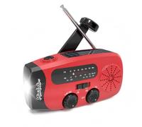 MinLab Wind Up Solar Emergency Portable Radio with AM/FM and LED Torch | 2000 mAh, Solar Charging, AM/FM Reception, Built-In LED Torch, Portable Design