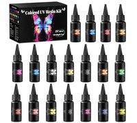 Minlebao 18 Colors UV Resin Kit - Fast Curing Crystal Clear Epoxy Resin for Jewelry Making, DIY Crafts, Nail Art ，High-Hardness & Safety (20g/0.68oz Each)