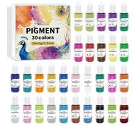 Minlebao 30 Colors Resin Pigment 300ml, Universal Liquid Pigment Set for Epoxy & UV Resin - Highly Concentrated Translucent Colorant for Jewelry Making, Crafts, Tumblers, DIY - 10ml Each Bottle