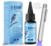 Minlebao UV Resin Kit with UV Light for Resin, 30g Crystal Clear UV Glue & Fast-Curing Resin Kit, Jewelry-Making DIY Craft Supplies for Plastic，Glass，Acrylic Bonding & Repairing(30g)