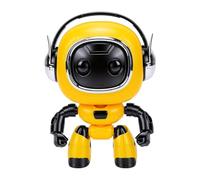 Minleshry AI Robot with Voice Control, Smart Chat Desk Companion (Yellow) | 37 Language Support, 1000mAh Battery, 200mins Use, with LED Eye, for Learning Work Gift