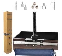 Cabinet Hardware Jig All Metal, with Φ5mm & Φ4mm Drilling Hole, Aluminum Alloy Cabinet Hole Drilling Template for Knob/Handle/Pull. Extra 2 Drill Bits & 1 Set of Fittings, Inch & Metric(2 Scale)