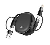 Minlu 100W Multi Charging Cable, 5 in 1 Retractable Charging Cable with Data Transfer, USB Charger Cable Fast Charging, USB-C/A to Lightning/USB C Charger Cable for iPhone,iPad,Samsung,Ps4/5,Tablets