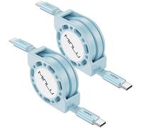 Minlu 100W USB C Cable, PD3.0 5A Retractable Fast Charging Cable, USB C to USB C Cable for iP16 15 MacBook Pro iPad Air Samsung S23 S22 S21 Ultra Pixel 7 6 Switch PS5, 2Pack 4Ft