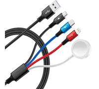 Minlu 4 in 1 USB Charging Cable for Apple Watch Charger [1.2M] iWatch & iPhone Charger Cable, Multi iWatch Charger Cable for Magnetic Wireless iWatch Series 10/9/8/7/6/5/4/3/2/1/iPhone/Android
