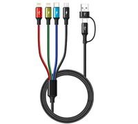 Minlu Multi Charger Cable 4 in 2, Multi USB Charging Cable 3m, Fast Charging Cable with Data Transfer, Nylon Braided with Micro USB/Type C/Lightning for iPhone,Android,Galaxy,Huawei,Nexus,LG,Sony