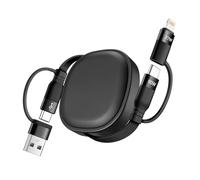 Minlu Multi Charging Cable, 5 in 1 Retractable Charger Cable, 60W Fast Charging Cable with Data Transfer, USB C/A to Lightning/USB C Charger Cable for iPhone 17/16/15/14,iPad,Samsung S25,Tablets