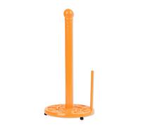 MINLUFUL Cast Iron Paper Towel Holder, Vintage Chic Pumpkin Pattern Weighted Base Roll Paper Towel Holder Stand for Kitchen Bathroom Countertops, Orange