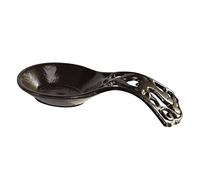 MINLUFUL Cast Iron Spoon Rest Holder, Heat Resistant Metal Spoon Rest Holder for Stove Top and Countertop Use as Spatula and Fork Rest while Cooking, Coffee Gold