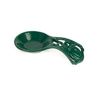 MINLUFUL Spoon Rest Holder for Stove Top, Sturdy and Unbreakable Cast Iron Spoon Rest Ladle Holder for Kitchen Counter, Keep Stovetop Countertop Clean, Pumpkin Green