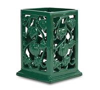 Minluful Utensil Holder for Kitchen Counter, Cast Iron Vintage Utensil Crock Large Metal Cooking Utensil Organizer for Spatula Spoon for Countertop, Green