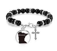 Minnesota ameusa map Outline Beaded Bracelet Boho Jewelry