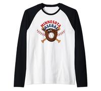 Minnesota Ball Baseball Bats & Glove Raglan Baseball Tee