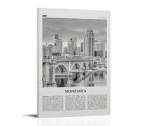 Minnesota Black and White Bridge, Poster Decorative Painting Canvas Wall Art Living Room Poster Bedroom Painting, Wall Art Picture Print Modern Family Room Decor 12 x 18 Inches (30 x 45 cm)