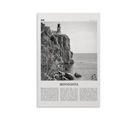 Minnesota Black and White View Poster Decorative Painting Canvas Wall Art Living Room Poster Bedroom Painting Wall Art Picture Print Modern Family Room Decor 20 x 30 Inches (50 x 75 cm)