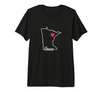 Minnesota Home with Map Outline USA America Premium T-Shirt