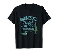 Minnesota Land of 10,000 Awesome State Pride Design T-Shirt