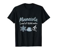 Minnesota Land of 10,000 Smiles Snowflake Lake Ski T-Shirt