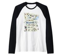 Minnesota, Maps Icons MN, Duluth, Saint Paul, Rochester Raglan Baseball Tee
