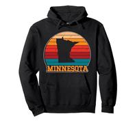 Minnesota Retro Vintage Sunset US State Silhouette Pullover Hoodie