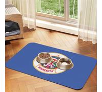 Minnesota State Flag Absorbent Leather Pet Tablecloth Non-Slip Dining Pad For Puppy Kitten Food Water Bowls
