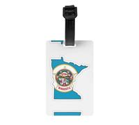 Minnesota State Flag Map Print Premium PVC Luggage Tag Reliable Suitcase ID Holder Hassle-Free Travel Essential Accessory Gift