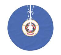 Minnesota State Flag print Christmas tree skirt, fit for Christmas, parties, holidays, and New Year decorations