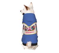 Minnesota State Flag Print Dog Hoodie Sweatshirt For Small Dogs, Warm, Soft And Breathable Pet Clothes, Easy To Wear Jumper For Winter And Fall Warm