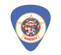 Minnesota State Flag print Guitar Picks with Organizer Box Celluloid Guitar Plectrums for Acoustic Guitar, Bass
