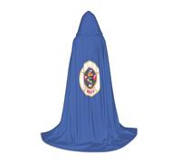 Minnesota State Flag print Hooded cape, suitable for Halloween costumes, role-playing, and Christmas family photos