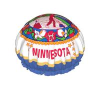 Minnesota State Flag Print Lightweight Shower Cap for Women and Men Reusable hat Soft hat and Bath Hair Cap