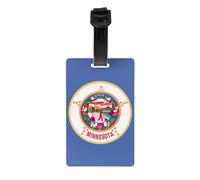 Minnesota State Flag Print PVC Luggage Tag Versatile ID Holder for Strollers and Bags Practical Travel Accessory Multi-Use