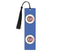 Minnesota State Flag Print Reading Page Markers Wooden Bookmarks, 5pcs Wood Bookmarks with Tassels, Gifts for Men Women