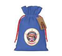 Minnesota State Flag Print Reusable Eco-Friendly Gift Drawstring Bag For Party Favors Seasonal Celebrations