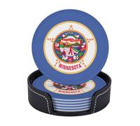Minnesota State Flag Print Set 6 Heat-Resistant Coaster Stylish Coffee Table Coasters Office Kitchen Decor