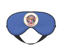 Minnesota State Flag Print Soft Eye Mask Lightweight Sleep Aid Breathable Blackout Travel Nap Yoga Meditation