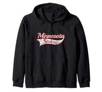 Minnesota Strong Powerful Message Varsity Style Throwback Zip Hoodie