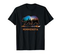 Minnesota USA Starry Night Forest Black Bear Souvenir T-Shirt