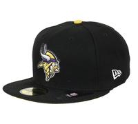 Minnesota Vikings NFL Cap (Size 7 1/8) Men's New Era Black Fitted Hat - New