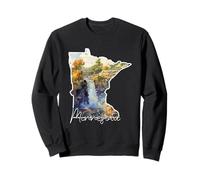 Minnesota Watercolor Landscape Art for Nature Lovers Sweatshirt