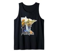 Minnesota Watercolor Landscape Art for Nature Lovers Tank Top