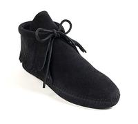 Minnetonka Classic Fringe, Women Mocassins Boots, Black (Black), 7 UK (40 EU)