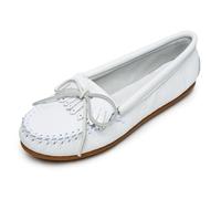 Minnetonka Deerskin Soft-T, Women Mocassins, White (White), 5 UK (38 EU)