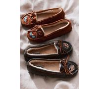 Minnetonka for FP Ayashe Moccasins at Free People in Charcoal, Size: US 7 - female