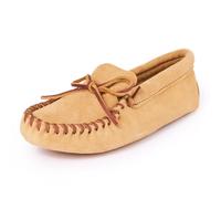 Minnetonka Men Leather Laced Softsole Mocassins, Tan, 10 UK